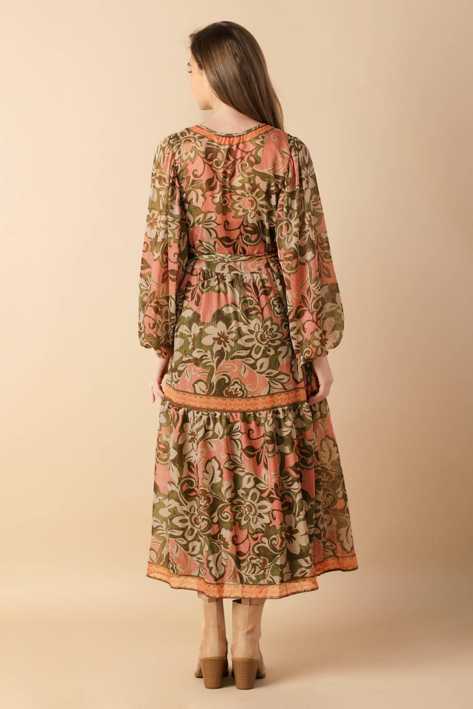 BACK AND FORTH WOVEN MIDI DRESS Flying Tomato